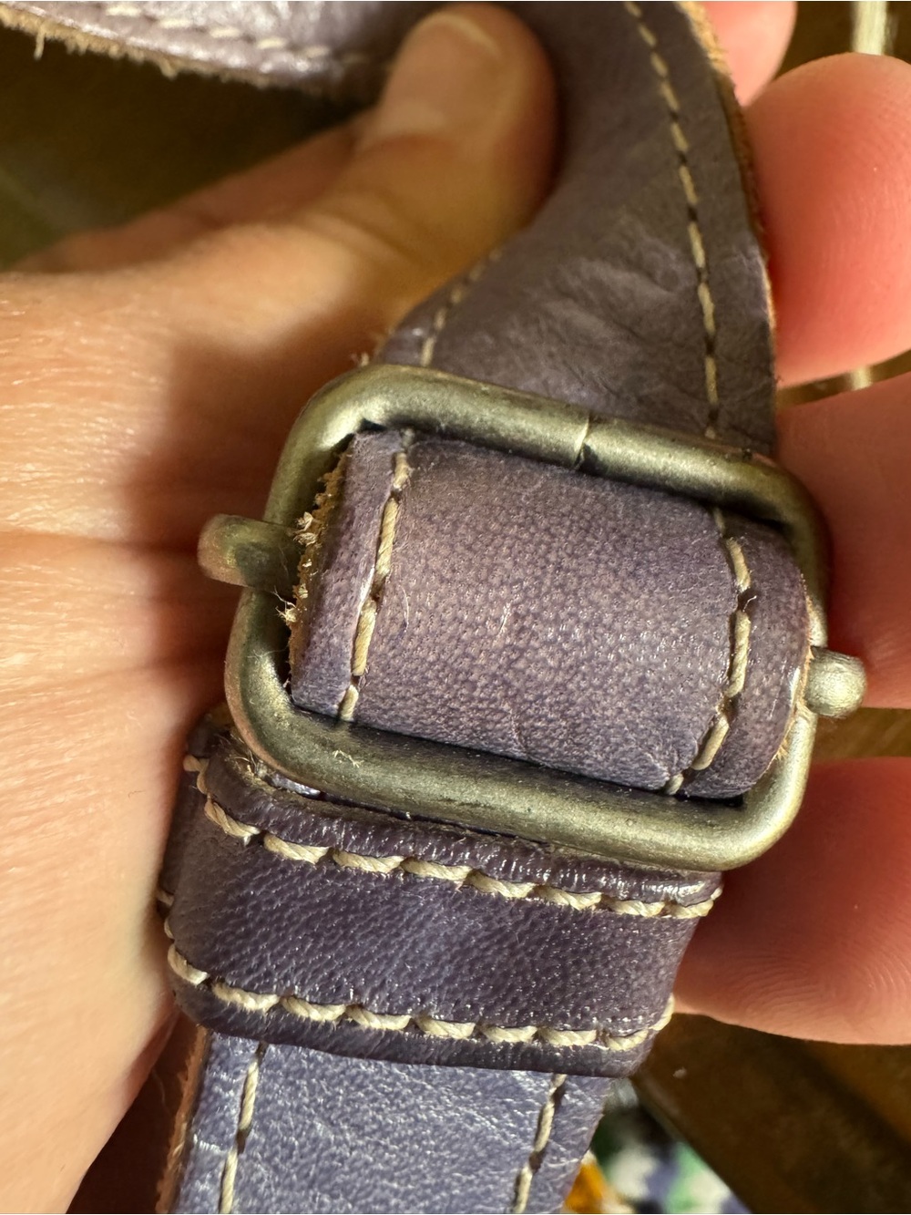 Bed Stu Blue Purple Orchid Woven Leather Crossbody with Distressed Finish - Picture 6 of 9